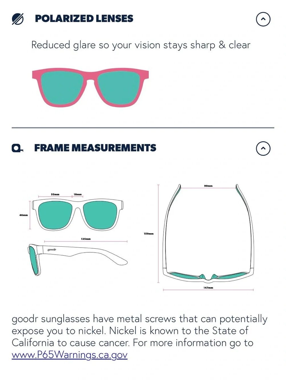 goodr Hooked on Onyx Classic Black Polarized Sunglasses, Large Fit, Unisex